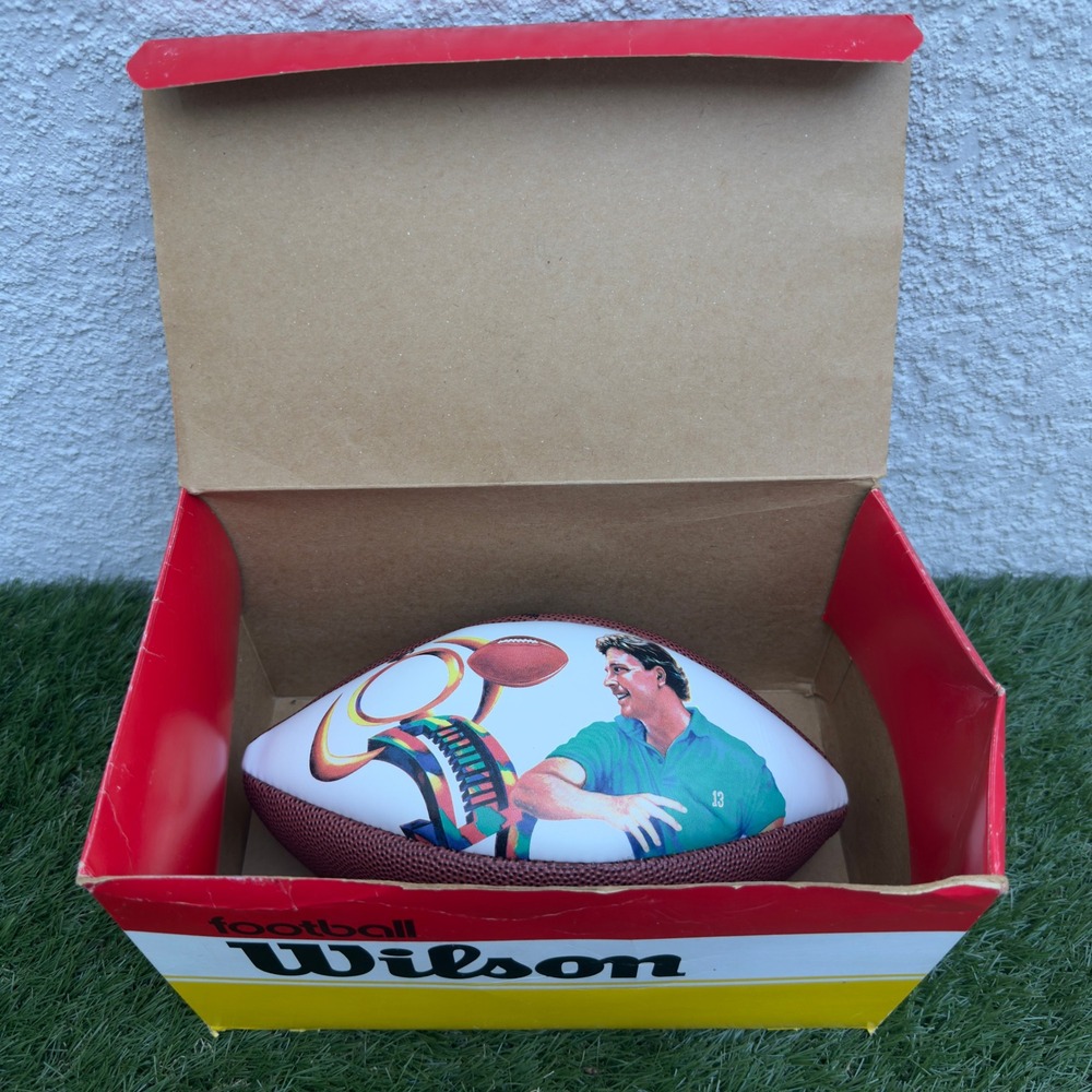 Wilson NFL Jr Football Dan Marino Miami Dolphins White Panel Vintage In Box